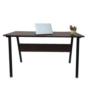 Table d'ordinateur bureau Tough - 130 cm de large - bois marron métal noir