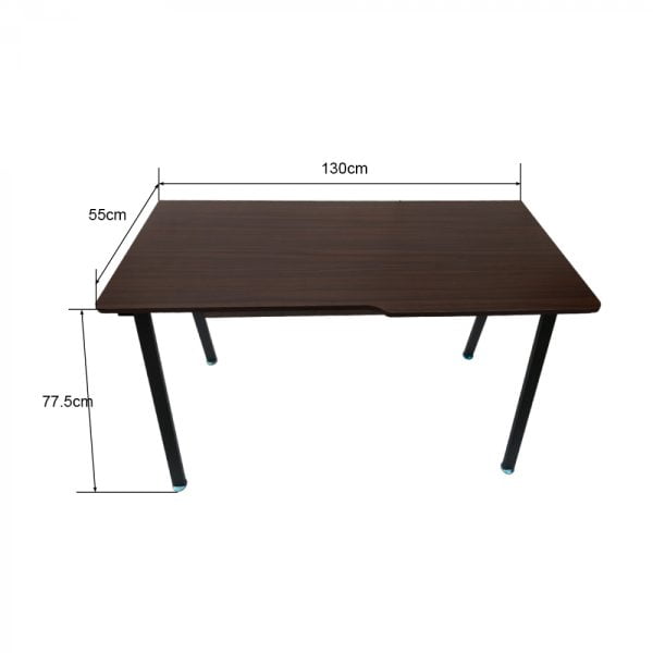 Table d'ordinateur bureau Tough - 130 cm de large - bois marron métal noir - VDD World