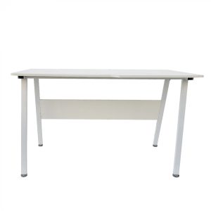 Table d'ordinateur bureau Tough - largeur 130 cm - cadre blanc plateau blanc