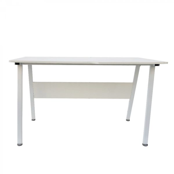 Table d'ordinateur bureau Tough - largeur 130 cm - cadre blanc plateau blanc - VDD World