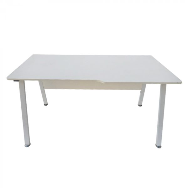 Table d'ordinateur bureau Tough - largeur 130 cm - cadre blanc plateau blanc - VDD World