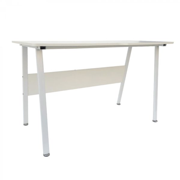 Table d'ordinateur bureau Tough - largeur 130 cm - cadre blanc plateau blanc - VDD World