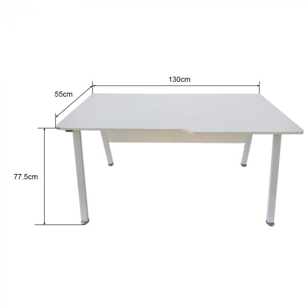 Table d'ordinateur bureau Tough - largeur 130 cm - cadre blanc plateau blanc - VDD World