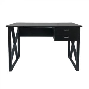 Table d'ordinateur de bureau Tough - table d'appoint - industriel moderne - métal avec bois - noir