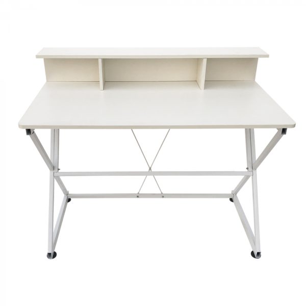 Bureau table ordinateur portable Tough - style industriel moderne - 110 cm de large - blanc - VDD World