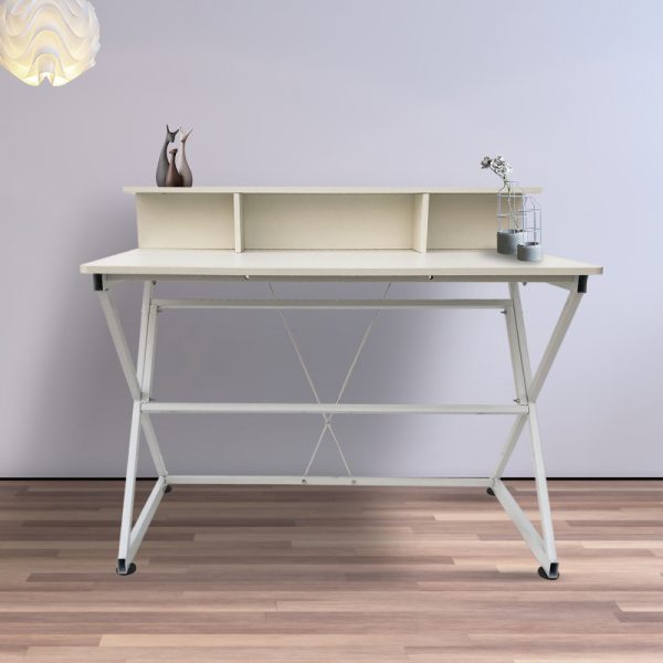 Bureau table ordinateur portable Tough - style industriel moderne - 110 cm de large - blanc - VDD World