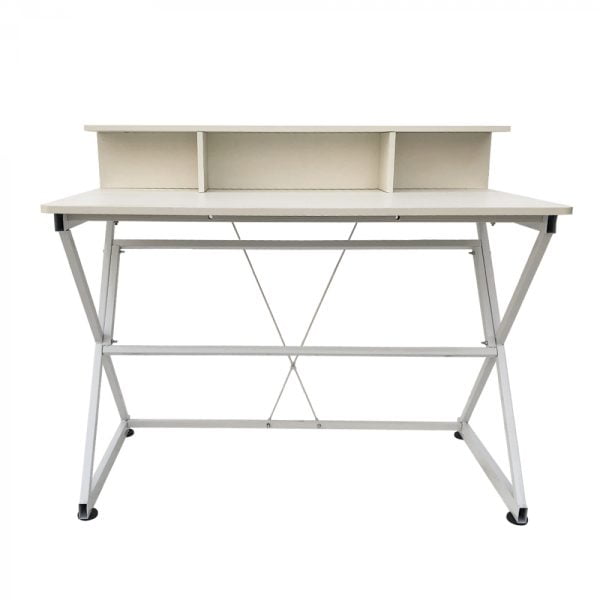 Bureau table ordinateur portable Tough - style industriel moderne - 110 cm de large - blanc - VDD World