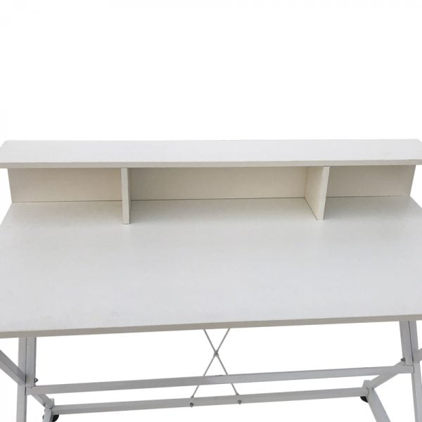 Bureau table ordinateur portable Tough - style industriel moderne - 110 cm de large - blanc - VDD World