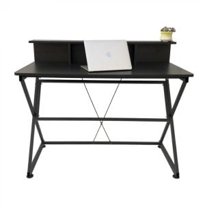 Table de bureau ordinateur portable Tough - style industriel moderne - 110 cm de large - noir