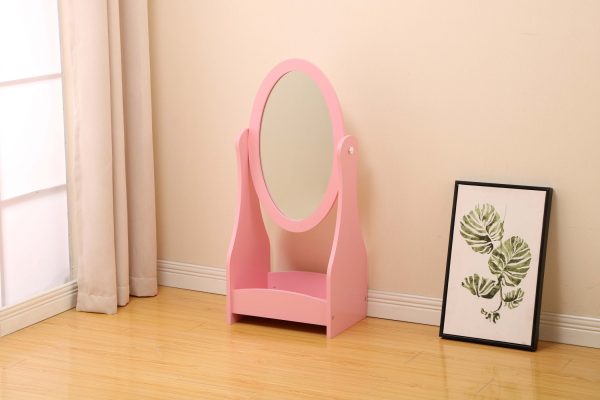 Miroir sur pied make up maquillage princesse fille pépinière rose - VDD World