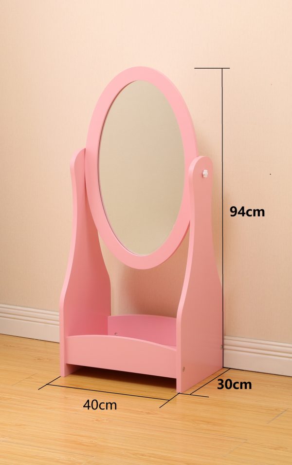 Miroir sur pied make up maquillage princesse fille pépinière rose - VDD World