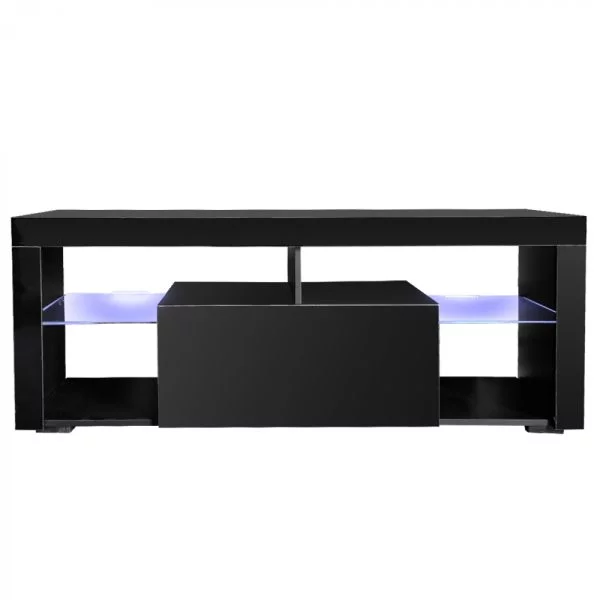 Meuble TV Meuble TV Hugo incl Corps LED blanc avant mat blanc brillant - VDD World FR