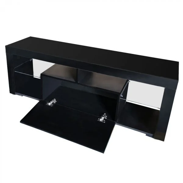 Meuble TV Meuble TV Hugo incl Corps LED blanc avant mat blanc brillant - VDD World FR