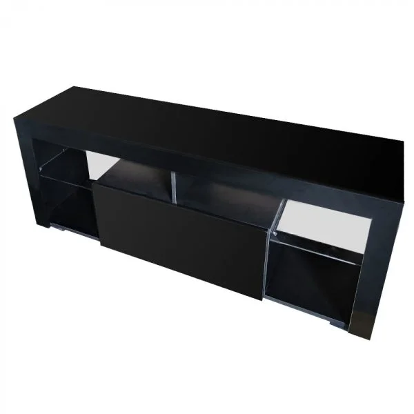 Meuble TV Meuble TV Hugo incl Corps LED blanc avant mat blanc brillant - VDD World FR