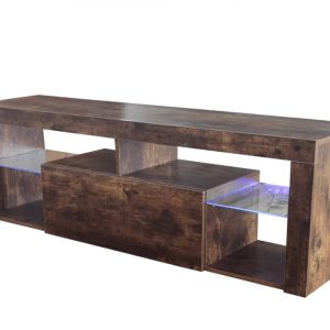 Meuble TV - buffet - éclairage LED - largeur 140 cm - noir - VDD World