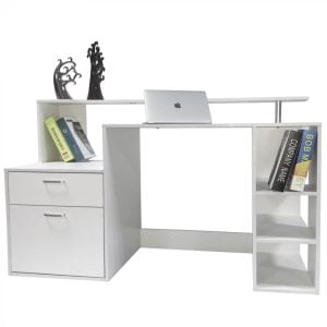 Comptoir de bureau - table d'ordinateur - bureau d'ordinateur - largeur 140 cm - commode et beaucoup