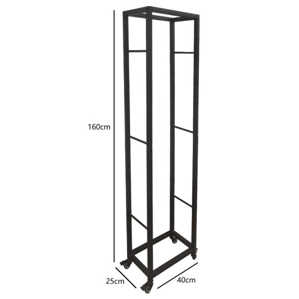 Support de stockage de bois de chauffage mobile - stockage du bois - 40 cm x 160 cm de haut - VDD World