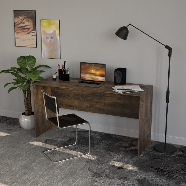 Bureau - table pour ordinateur portable - 140 cm de large et 50 cm de profondeur - noyer - VDD World