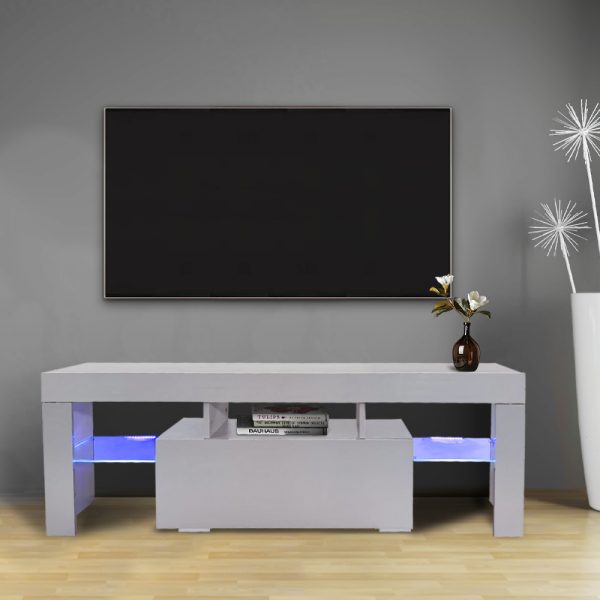 Meuble TV Hugo - meuble média game set up - éclairage LED - coloris gris - VDD World
