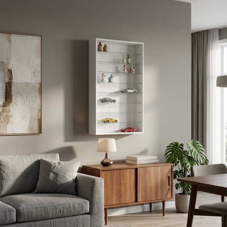 VDD Vitrine debout vitrine murale suspendue - portes coulissantes - 60 x 105 x 20 cm - image alternative