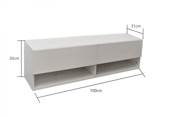 Meuble TV flottant suspendu Wander - meuble TV - largeur 100 cm - blanc - VDD World