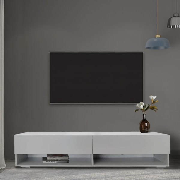 Meuble TV Buffet TV Wander suspendu 140 cm de large gris - VDD World