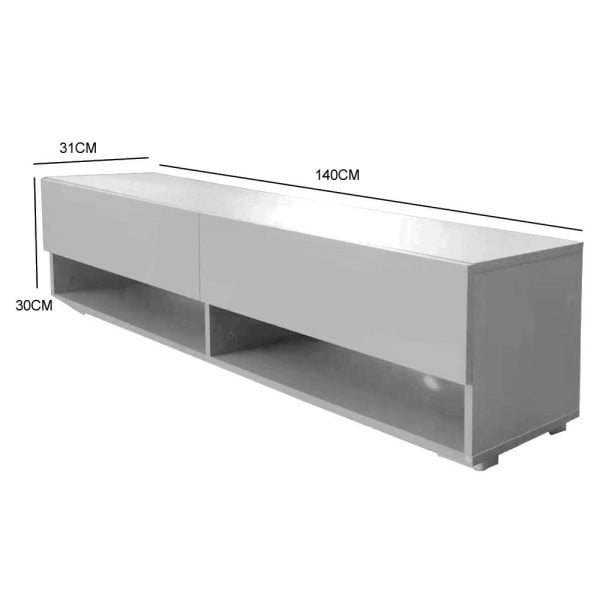 Meuble TV Buffet TV Wander suspendu 140 cm de large gris - VDD World