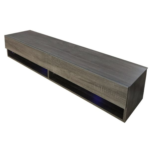Buffet meuble TV Wander - meuble TV flottant - 140 cm de large - gris marron - VDD World