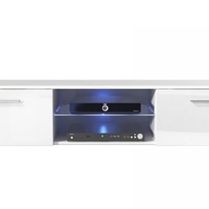 Buffet meuble TV Tenus - Meuble TV - avec éclairage LED - largeur 160 cm - blanc