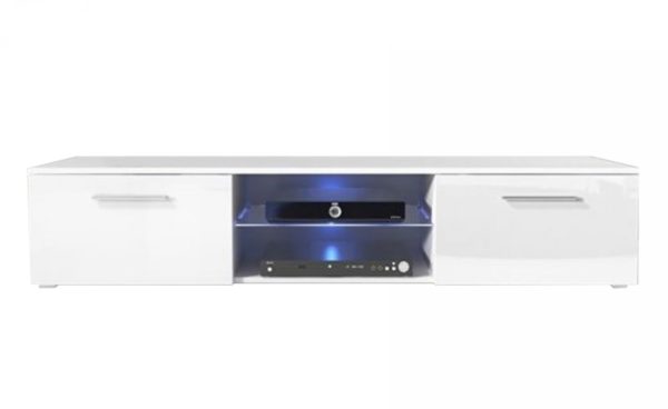 Buffet meuble TV Tenus - Meuble TV - avec éclairage LED - largeur 160 cm - blanc - VDD World