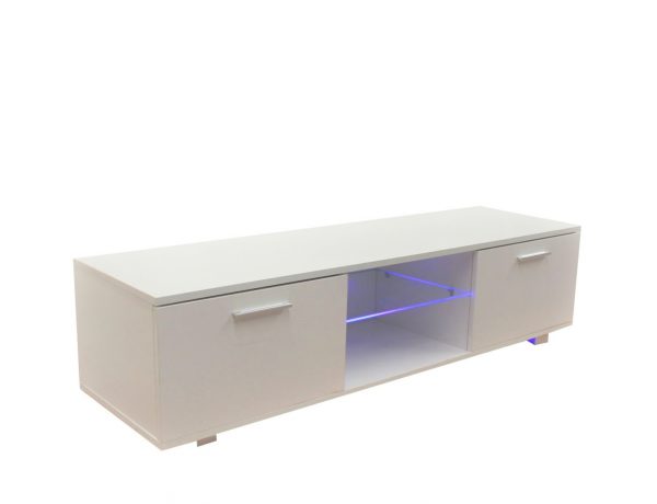 Buffet meuble TV Tenus - Meuble TV - avec éclairage LED - largeur 160 cm - blanc - VDD World