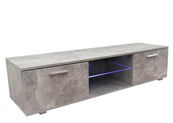 Buffet meuble TV Tenus - Meuble TV - avec éclairage LED - largeur 160 cm - béton gris - VDD World