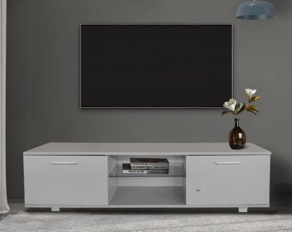 Meuble tv Tenus - meuble télévision - lampes à led - couleur grise - VDD World
