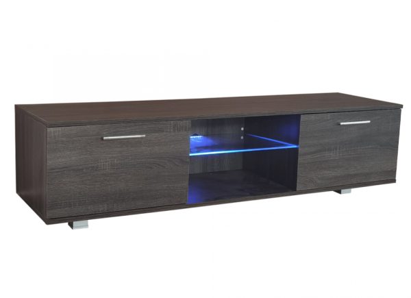Meuble TV Tenus - Buffet TV - éclairage LED - largeur 160 cm - couleur gris marron - VDD World
