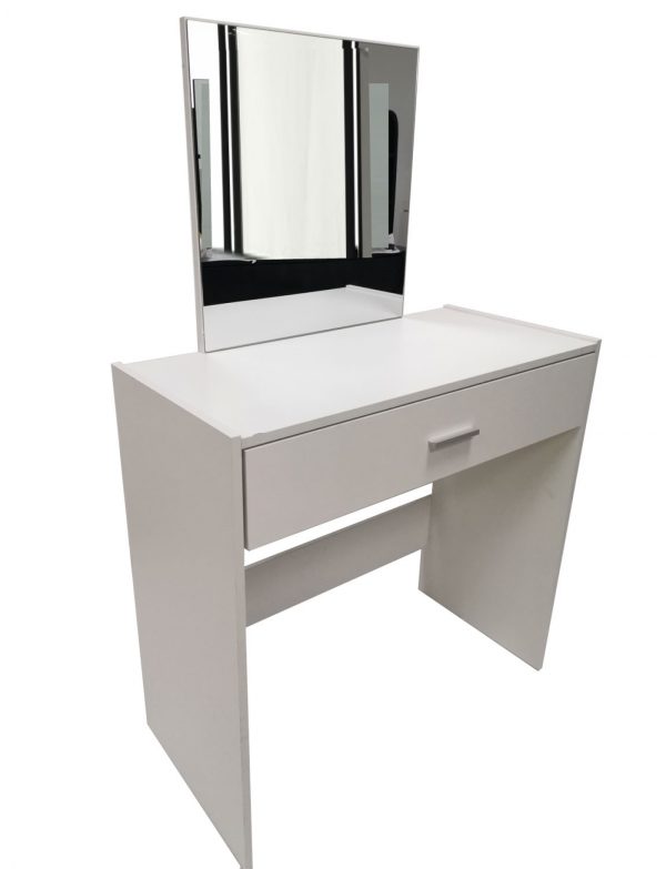 Coiffeuse maquillage table de maquillage maquillage avec miroir et tiroir blanc - VDD World