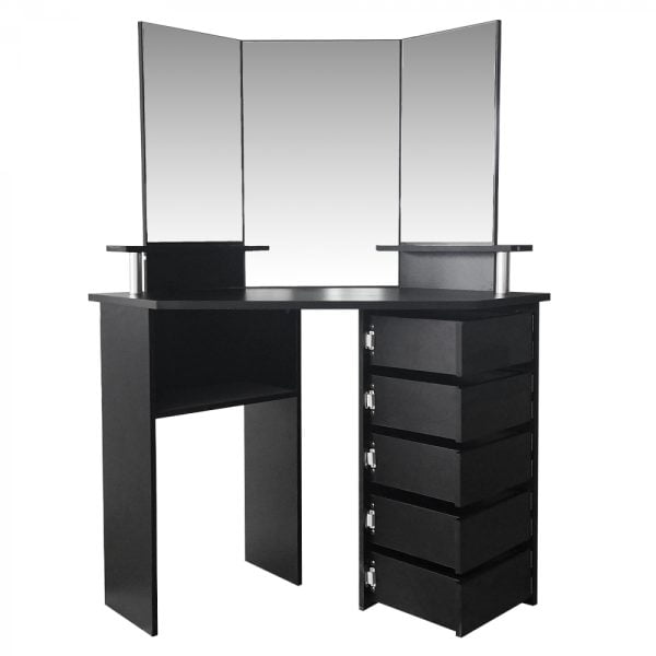 Coiffeuse d'angle - coiffeuse maquillage maquillage - coiffeuse - 3 miroirs beaucoup d'espace de ran - VDD World