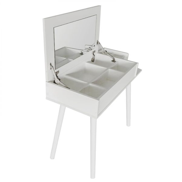 Coiffeuse maquillage table de maquillage bureau avec miroir pliant 90 cm de large - VDD World