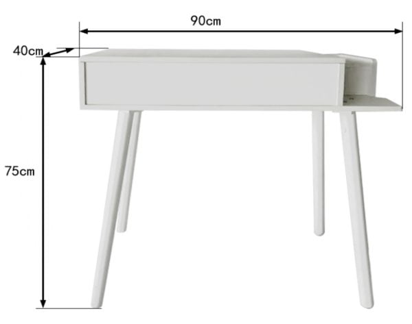 Coiffeuse maquillage table de maquillage bureau avec miroir pliant 90 cm de large - VDD World