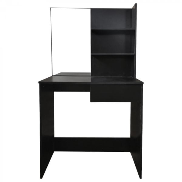 Coiffeuse maquillage table de maquillage - coiffeuse - avec miroir - noir - VDD World