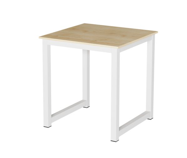Table de cuisine - table bureau - 75 cm x 75 cm - blanc marron - VDD World