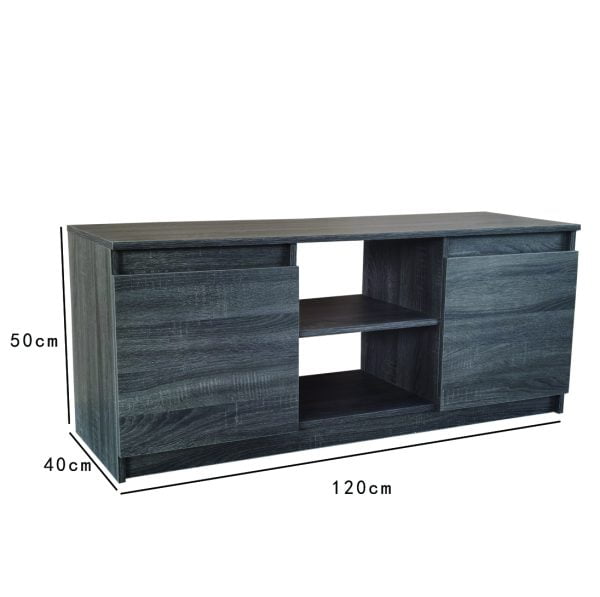 Buffet meuble TV - Meuble TV - 120 cm - gris marron - VDD World