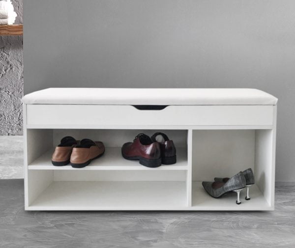 Banc d'entrée meuble à chaussures avec espace de rangement - étagère à chaussures - avec coussin d'a - VDD World