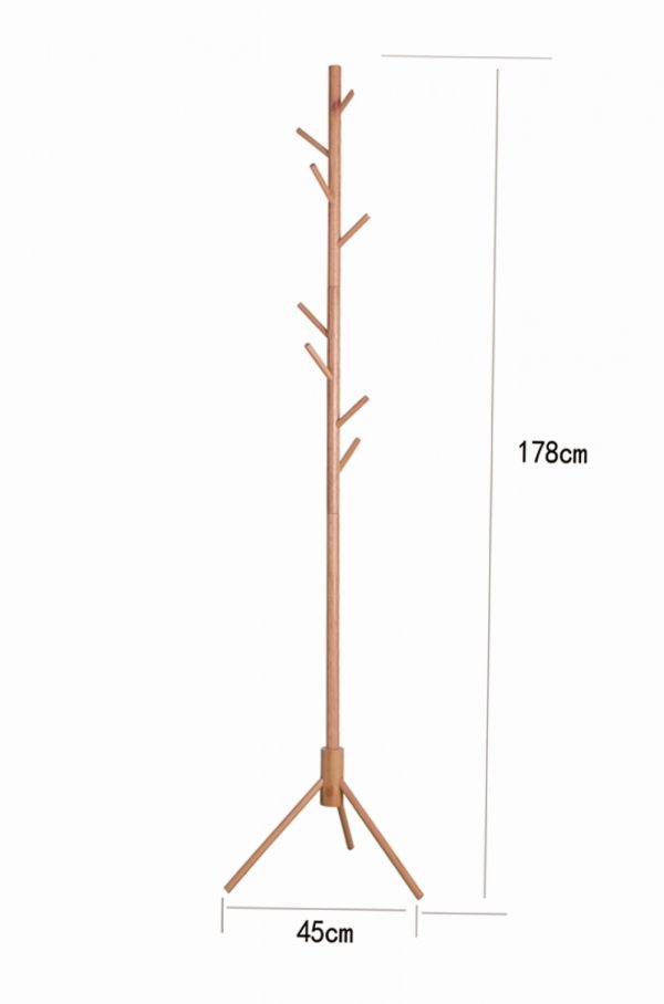 Porte-manteau sur pied - porte-manteau arbre 8 patères bois - hauteur 178 cm - marron clair - VDD World