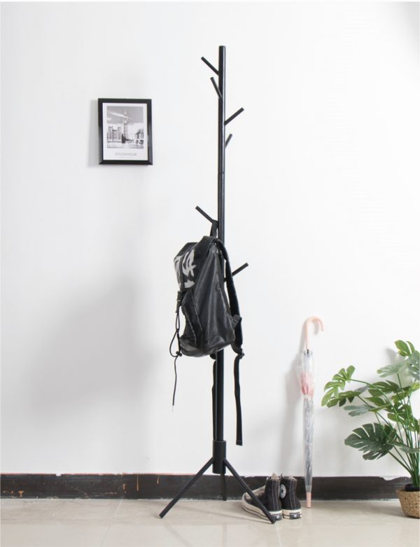Porte-manteau sur pied - porte-manteau arbre 8 crochets bois - hauteur 178 cm - noir - VDD World