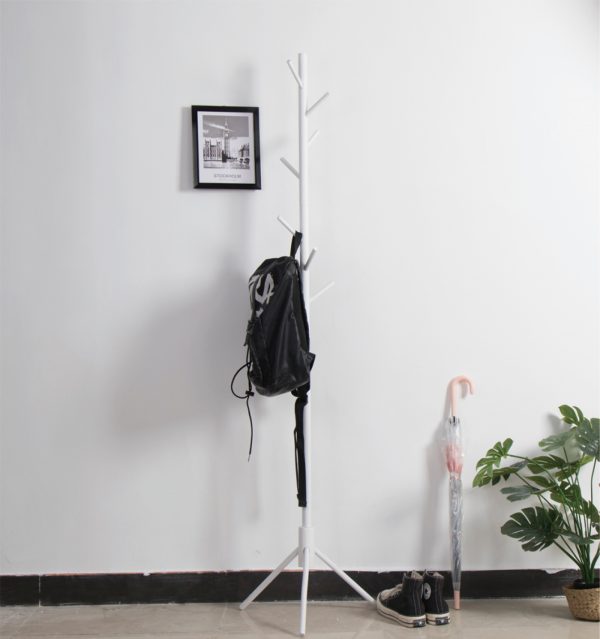 Porte-manteau sur pied - porte-manteau arbre 8 patères bois - hauteur 178 cm - blanc - VDD World