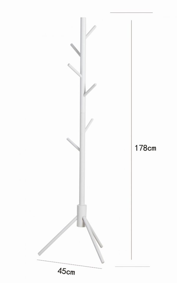 Porte-manteau sur pied - porte-manteau arbre 8 patères bois - hauteur 178 cm - blanc - VDD World