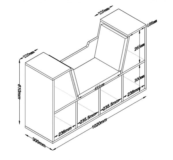 Armoire à chaussures avec coussin d'assise - étagère à chaussures chambre à coucher - VDD World