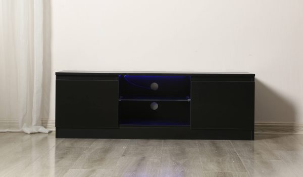 Buffet meuble TV - Meuble TV - 120 cm de large - noir - VDD World