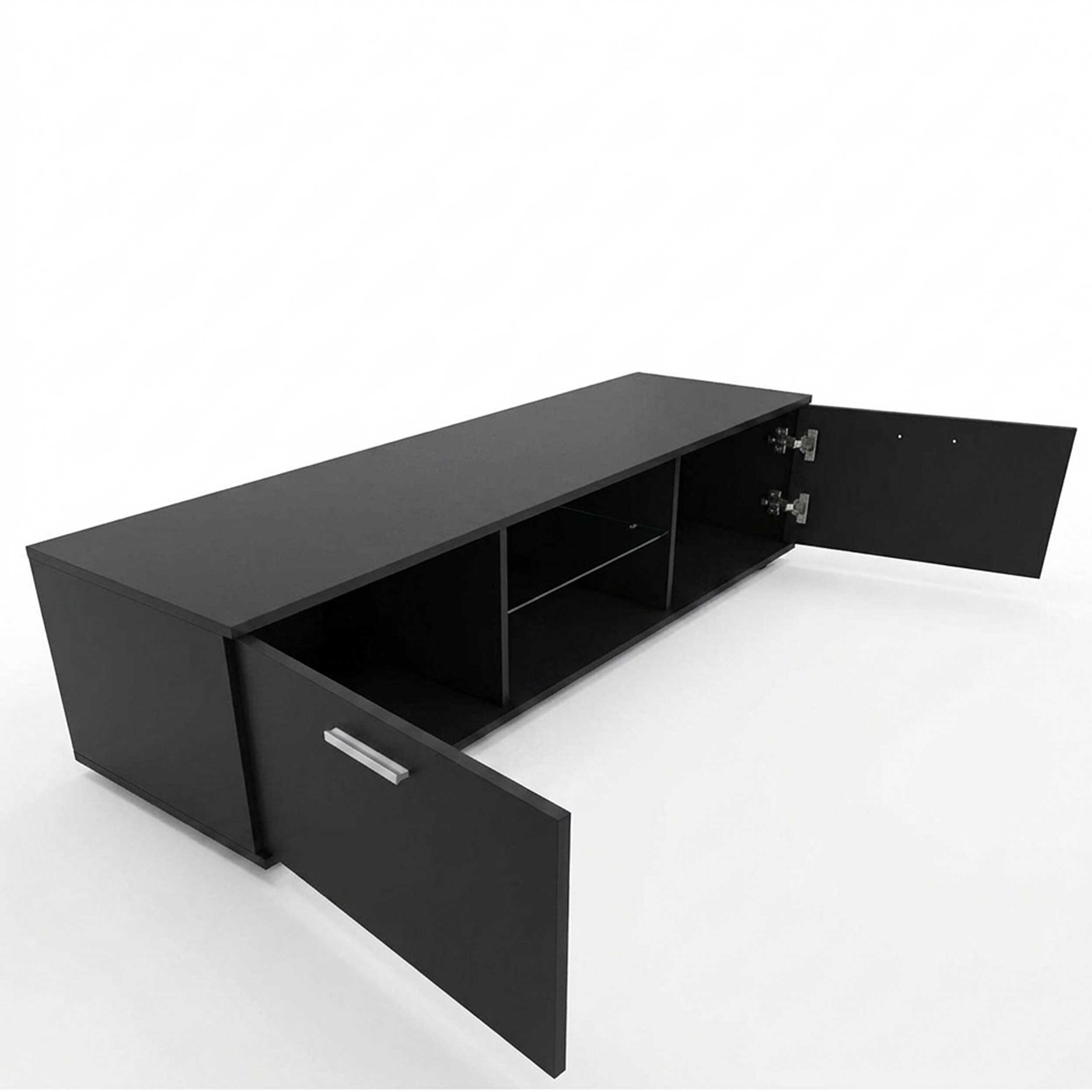 Meuble TV - buffet - éclairage LED - largeur 140 cm - noir - VDD World FR Meuble TV - buffet - éclairage LED - largeur 140 cm - noir - VDD World FR