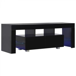 Meuble TV Hugo - avec éclairage Led - largeur 140 cm - noir